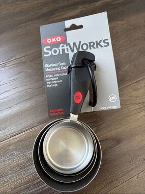 OXO SoftWorks 4 Pc.stainless steel measuring cups,color markings,non slip handle